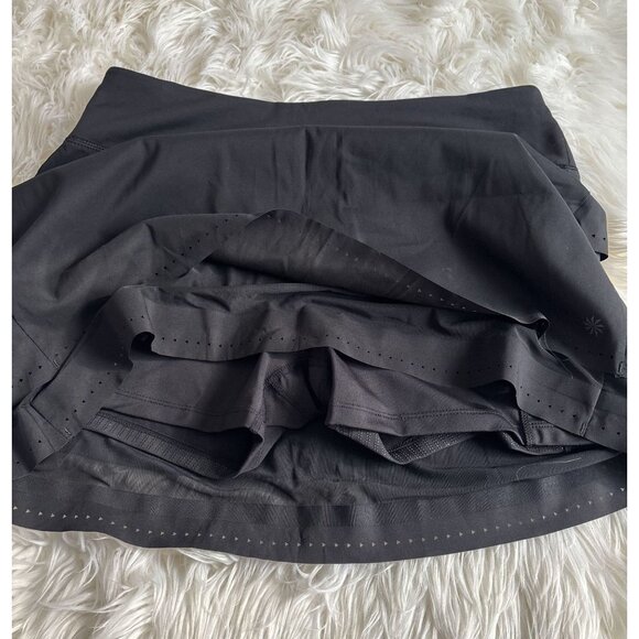 Athleta Dresses & Skirts - Athleta Women's Skort Black Laser Run Brief Lined Mini Skirt Size Small Preppy